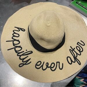 Mud Pie Happily Ever After Straw Hat with Black Band